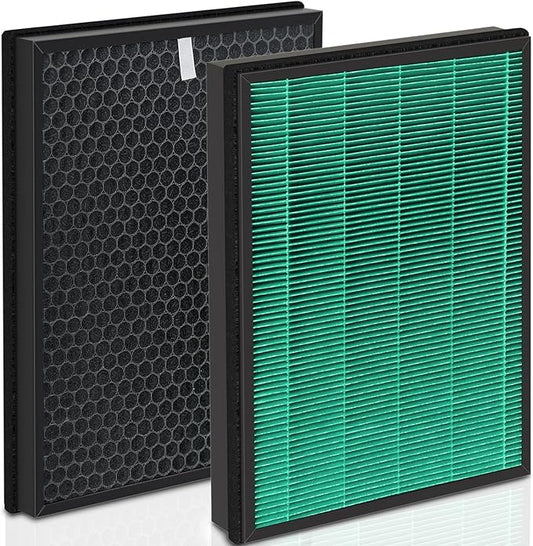 2 Set Airmega 400/400S Replacement Filter Compatible with Coway AIRMEGA Max2 400 400S 400(G) 400S(G) Air Purifier, AP-2015-FP, Max2 Green and Activated Carbon Filter Set