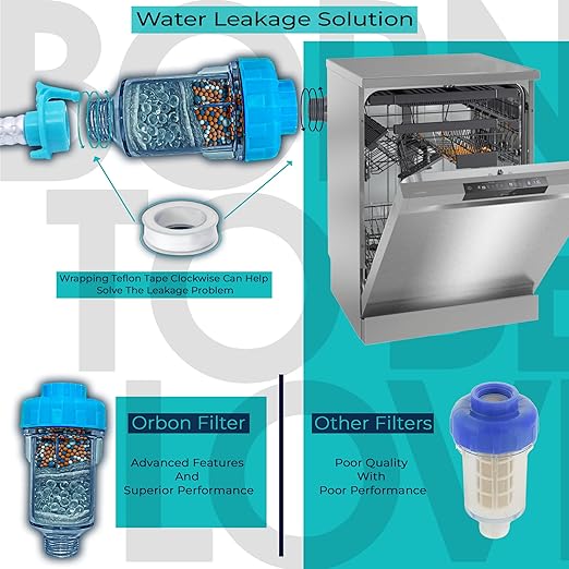 Inline Filter for Dishwashers – Hard Water Softener & Descaler | Prevents Scale, Rust, Sediment | Easy DIY Tap Inlet Installation | 3/4" MNPT - FNPT Thread | 1 Unit