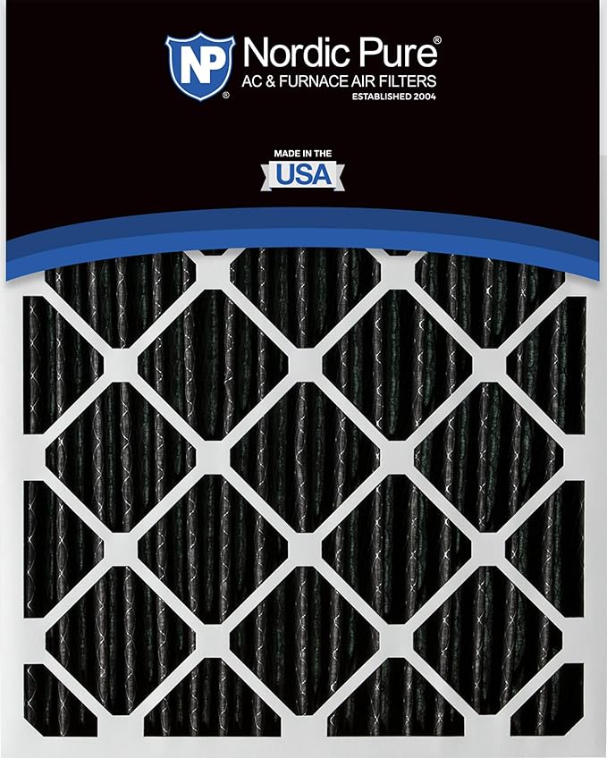 Nordic Pure 12x20x1 (Actual Size: 11 1/2 x 19 1/2 x 3/4) Furnace Air Filters MERV 12 Pleated Plus Carbon 12 Pack