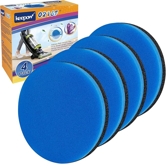 KEEPOW Vacuum Filter Compatible with Bissell Cleanview & PowerGlide Pet Upright Vacuum, Compare to Part #12141, 4 Pack (No Fragrance)