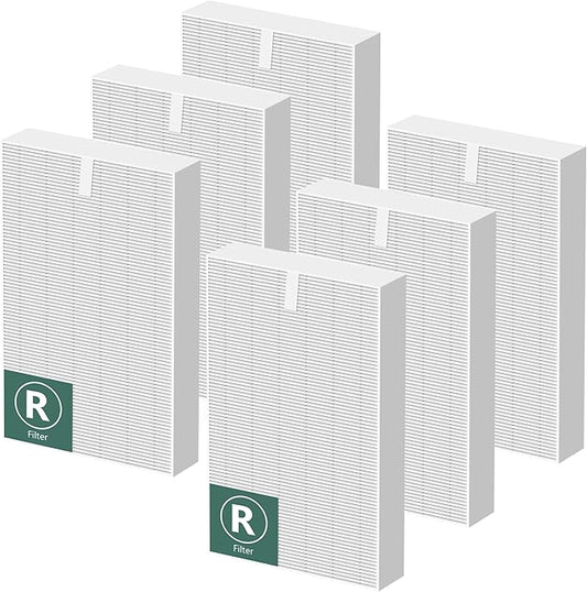 HPA300 Air Purifier Filter R Replacement for Honeywell Air Purifier HPA 100/200/300 and 5000 Series, 6 Pack Middle Main Filter Compatible with Honeywell R Filter (HRF-R3 & HRF-R2 & HRF-R1)