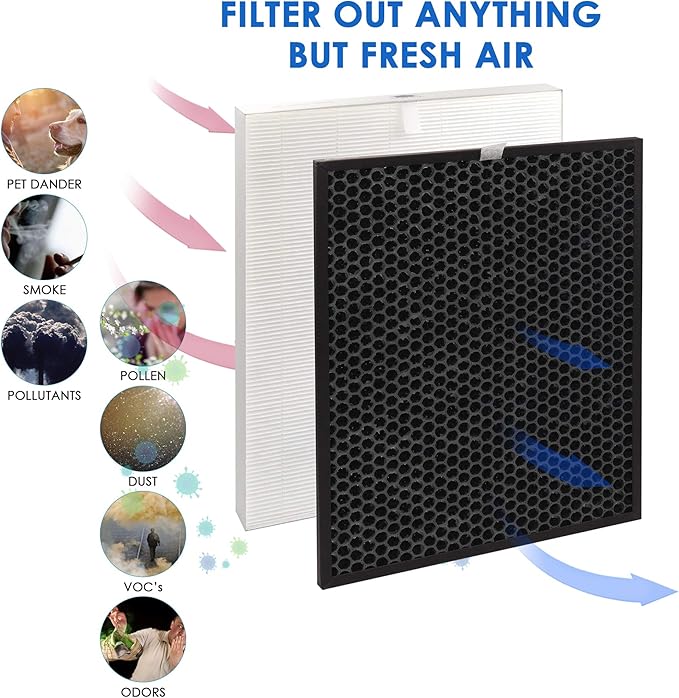 Flintar HR900 Replacement Filter T, Compatible with Winix HR900 Air Purifier, H13 Grade Filtration and Activated Carbon Filter, Part Number 1712-0093-00, 1-Pack