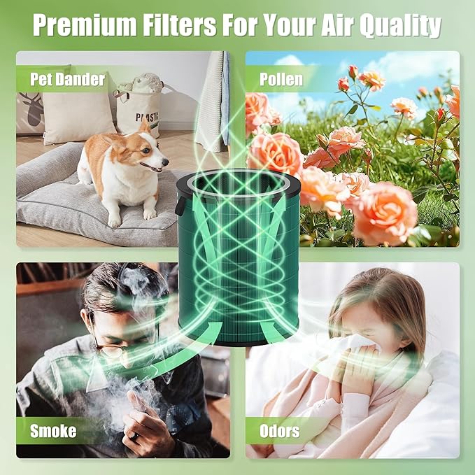 Airmega 350 Filter Replacement Compatible with Coway Airmega 350 Air Purifier, 3-in-1 True Hepa and Deodorization Replacement Filter