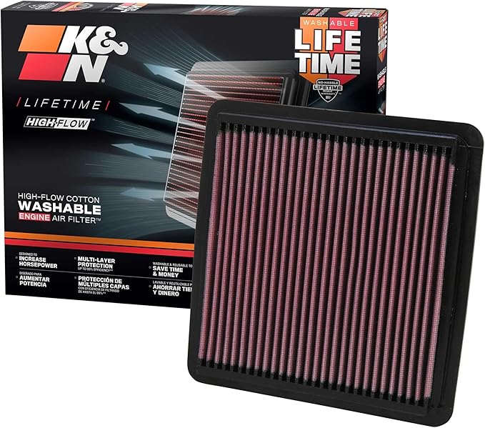 K&N High-Flow Original Lifetime Engine Air Filter: Increase Power: Premium, Washable: Compatible with 2003-2021 Subaru: (See Product Description for Select Models) 33-2304