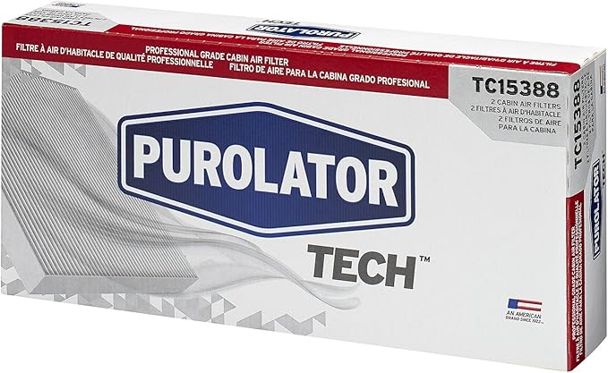 Purolator TC15388 PurolatorTECH Cabin Air Filter Compatible With Chevrolet Silverado 1500, Silverado, 2500, Silverado 3500, Tahoe, Equinox, Suburban 1500, GMC Sierra and Sierra 2500 HD