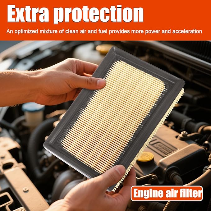 Engine Air Filter Replacement 17801-21060, 87139-0E040 Compatible with Toyota: Prius (2016-2021), Prius C (2012-2019), Prius Prime (2017-2021), Corolla Hybrid LE (2020-2021) OE