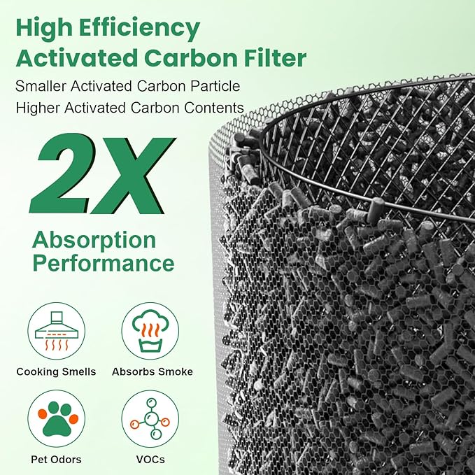5510 5520 Replacement Filter Q Compatible with Winix 5510 5520 Air Purifier, 2 HEPA Filter + 2 Activated Carbon Filter, High-Efficiency Activated Carbon Filter for Home Large Room, Part# 1712-0123-00