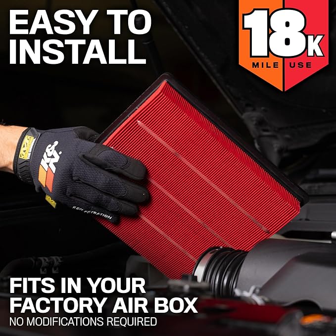 K&N Engine Air Filter: Long Life 18,000 Mile Replacement Air Filter: Compatible with 2003-2019 Subaru H4/H6 1.5/2.0/2.5/3.6L (Forester, Legacy, Outback, Impreza, WRX, Levorg, Crosstrek), KNA-2304