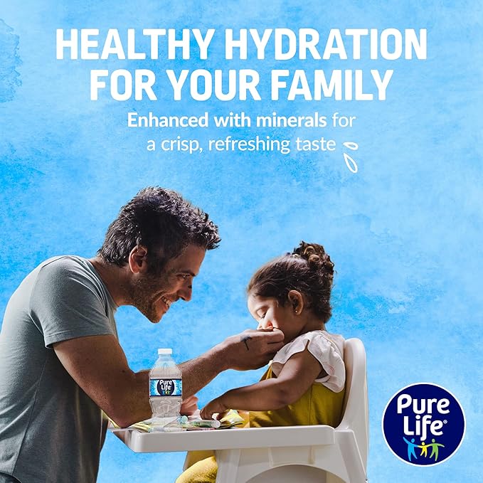 Pure Life Purified Water Bottles, 15 Pack - Still Bottled Water Enhanced with Minerals for a Crisp Taste, Plastic Bottles - 16.9 Fl oz
