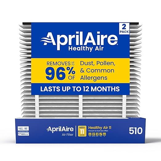 AprilAire 510 Replacement Filter for AprilAire Whole House Air Purifiers - MERV 11, Clean Air & Dust, 31x28x4 Air Filter (Pack of 2)