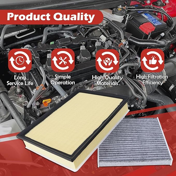 CA10835 Engine Air Filter and CF10285 Cabin Air Filter kit Compatible with 2010-2023 Lexus GX460 4.6L 2010-2024 Toyota 4Runner Replaces 17801-38050 87139-YZZ16