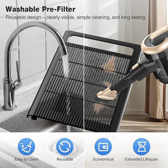 KNKA Air Purifier for Home Bedroom Large Room Up to 1,695 Ft² in 1 Hr, HEPA Air Cleaner with Washable Pre-Filter, AQI Display, ECO Mode, Sleep Mode, Pet Mode for Pets, Dust, Pollen, APH4000, Black
