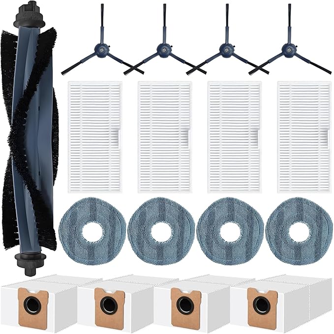 C20 Omni Replacement Parts Kits for Eufy C20 Omni Robot Vacuum Cleaner 1 Roller Brush | 4 Side Brushes | 4 Filters | 4 Mops | 4 Dust Bags-17Pack