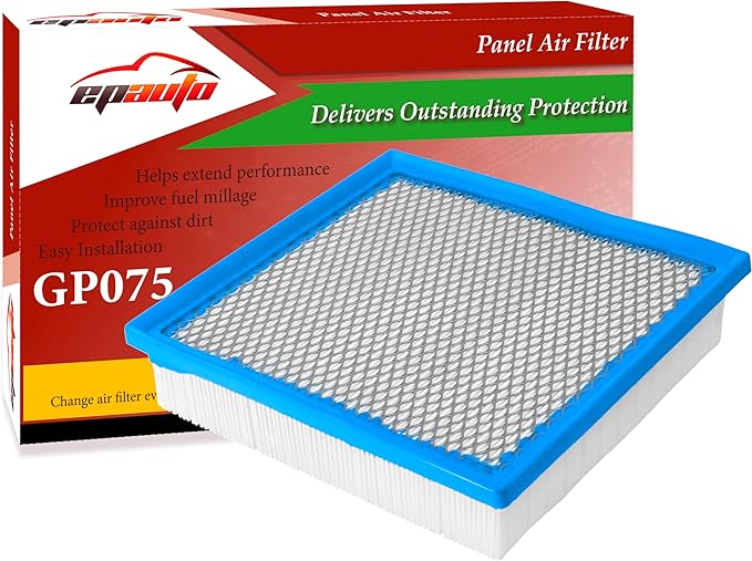 EPAuto GP075 (CA10755) Engine Air Filter, Replacement for Lexus RX350, Toyota Camry, Sienna, Highlander, Jeep Grand Cherokee, Dodge Durango - Fits V6 Engines (2010-2025)