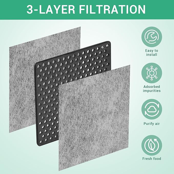 4 Pack Refrigerator Air Filter Replacement, Compatible with LG LT120F and Kenmore Elite 469918, 9918, ADQ73214402, ADQ73214403, ADQ73214404, LMXS30776S