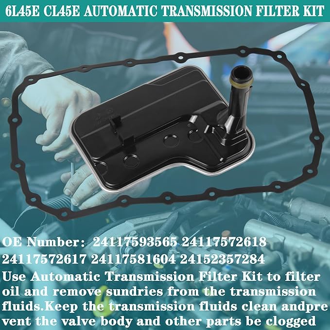6L45E CL45E Transmission Automatic Transmission Filter Oil Pan Gasket Kit Compatible with 2007-2013 BMW 128i 328i 328xi M3 X3 Replaces# 24117593565 24117572618