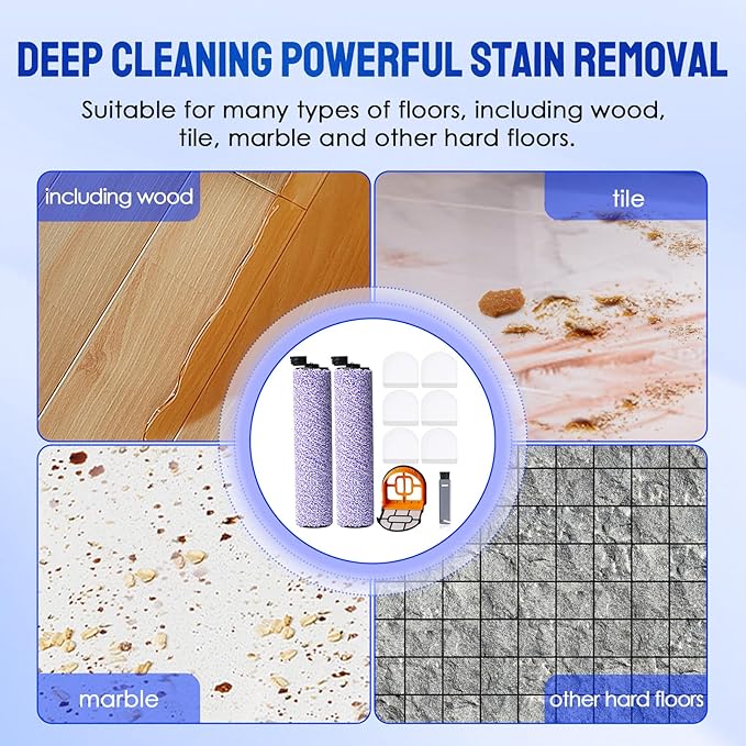 9 Pack Replacement Roller Brush and Foam Filters Kit Compatible with Shark WD101,AW302,WD201, WD161 WD261 AW261 Hydrovac XL 3-in-1 Vacuum Cleaner, Cordless Pro XL Vacuum Accessories