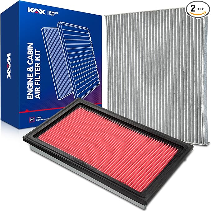 KAX Engine & Cabin Air Filter Kit, Replacement for Nissan Murano 2009-2014, Maxima 2009-2014, Altima 2007-2012 3.5L, Quest 2011-2017, Replace# CA4309 CF11173