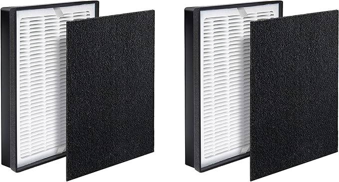 Fette Filter - Premium Air Purifier Replacement Filter Set, Compatible with Levoit LV-H126 Air Purifier (2 Hepa 2 Carbon)