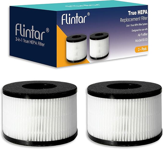 Flintar BS-03 Replacement Filter, Compatible with PARTU and SLEVOO BS-03 HEPA Air Purifier, 2-Pack