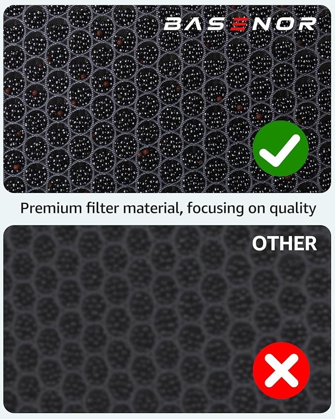 BASENOR 2026 Upgrade Tesla Model S Model X Cabin Air Filter HEPA Replacement Filter Activated Carbon (Proprietary Design) Tesla Model S Plaid Model X Plaid Accessories 2022-2026
