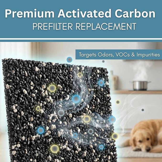 Premium Activated Carbon Prefilter Compatible With Honeywell Air Purifiers Filter Replacement R, HEPA Replacement Filter Prime, Honeywell Prefilter A, HEPA Replacements, 10" x 46.5" - 1 Pack