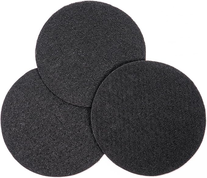 PAWZIDEA 3-Pack Replacement Activated Carbon Filter for PAWZIDEA Outdoor Ready 3.1 Gallon Dog Poop Trash Can Brown/Black/Gray, 7.8" Round, 1/5" Thick Deodorizing Carbon Filters, EFFECTIVE ODOR CONTROL