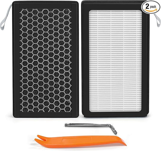 Model 3/Y Air Filter Compatible with Tesla Model 3 Model Y Accessories 2016 to 2023 Version, Premium HEPA and Activated Carbon 2-IN-1 Cabin Air Filters, 1 Set of Model 3 Filter Kit with Removal Tools
