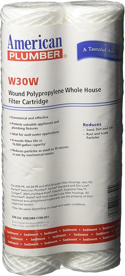American Plumber W30W Whole House Sediment Filter Cartridge (2-Pack)
