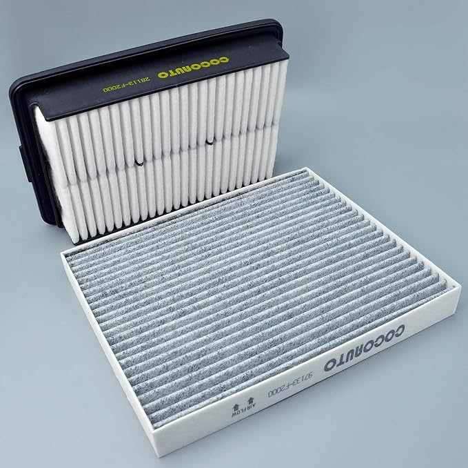 Cabin Engine Air Filter Kit for Elantra (2017-2020), Forte (2020-2024), Elantra GT (2018-2020), Replace OE 97133F2000 28113F2000