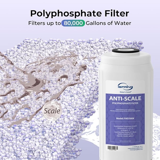 iSpring F3WGB31BPFKDS Whole House Water Filter Replacement Pack, SGS-Tested, Reduces PFAS, Scale, Heavy Metals, Chlorine, Corrosion, Taste & Odor, Up to 12 Months, 4.5” x 10”, Fits WGB31B-PFKDS