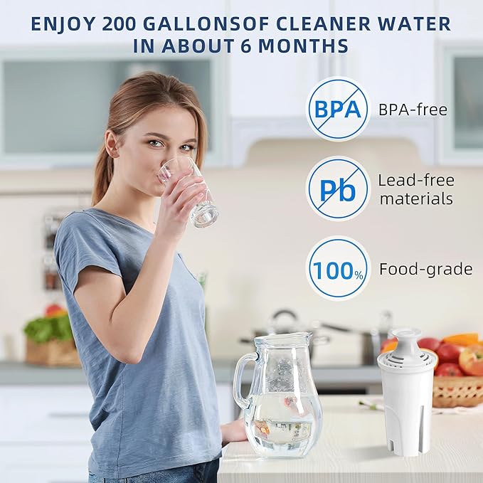 Water Filter Replacement for Brita Atand Pitchers and Diapensers,3 Packs Water Filters fits for Brita OB03, Classic 35557, Mavea 107007 by APPLIANCEMATES