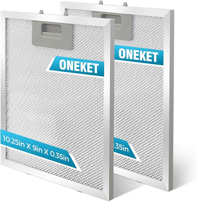 Range Hood Filter Replacement 10.25x9x0.35Inch (260x230x8.9mm) 5-Layer S97018029 Mesh Hood Vent, Range Hood Grease Filter, fits Br.oan's B5 Series 2pack by oneket (Aluminum)