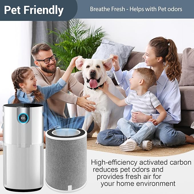 HP201 Replacement Filter Compatible with for Shark Air Purifier MAX HP202, HP232, UA205, AP1000, HC500, 501 Series, Part # HE2FKPRO, HE2FKBASMB, HE2FKBAS, HE2FKPET