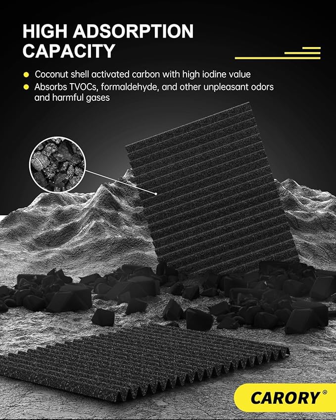 Cabin Air Filter w/Activated Carbon for Hyundai Accent 12–17, Tucson 05–15, Veloster 12–17, Kia Forte 10–13, Forte Koup 10–13, Forte 5 12–13, Rio 06–17, Rondo 07–12, Sportage 05–16 and More