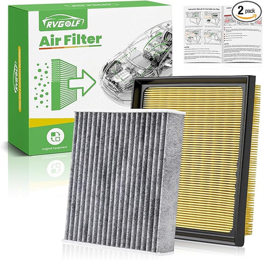 Engine+Cabin Air Filters (All Only Fit Hybrid, Not Gas!) Fit for 2016-2018 Toyota RAV4 2.5L, 2010-2015 Prius 1.8L Engine Air Filter AC Air Filter for My Car Accessories# 17801-37020 CF10285