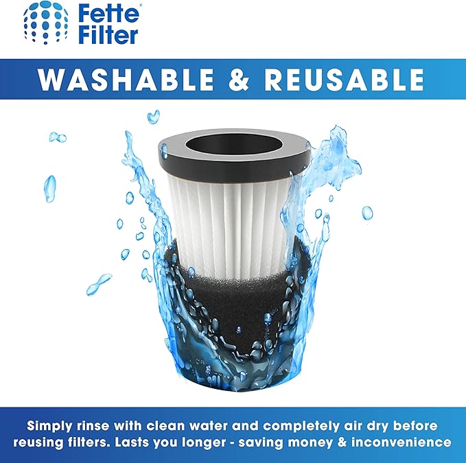 Fette Filter - F117 Replacement Vacuum Cleaner Filter with Compatible with Dirt Devil Handheld Vacuum Cleaner Models SD20005RED, SD30025B, BD22025 Part # AD40117 - Pack of 2