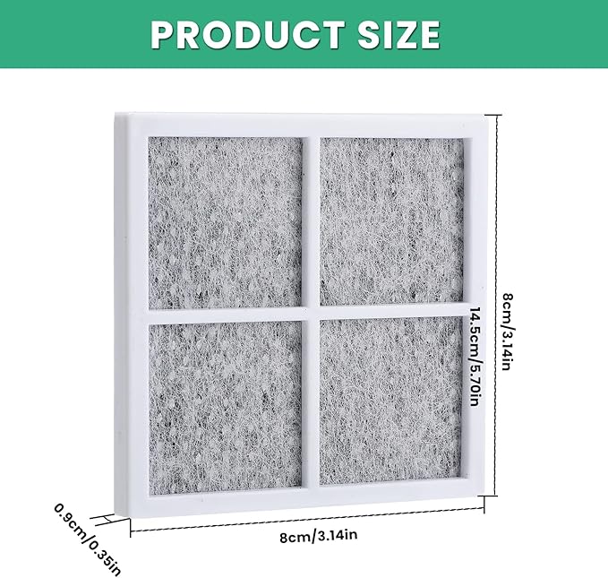 4 Pcs Refrigerator Fresh Air Filter Replacement Compatible with LG LMXS30776S, LMXS28626S, LFX25991ST, LFXS28968S/D, LRMXS2806S, LFXS26973D, LFXS30766D, LMXS27626S/D, LFX28968ST