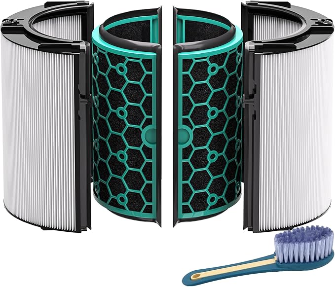 Leemone TP04 Filter Replacement Compatible with Dyson TP04 HP04 DP04 TP05 DP05 Air Purifier, 360° Combi Glass Filter & Activated Carbon(Not for HP07,TP01,TP02,TP07,HP09)