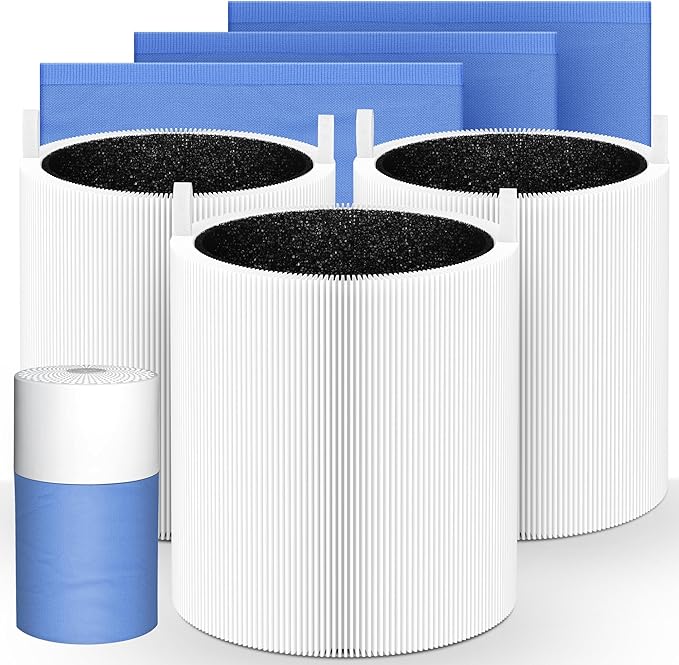 3 Packs 511 Replacement Filters Compatible with Blueair Blue Pure 511 Air Cleaner Purifier, 3 Stages Filter of Premium Filter and Activated Carbon with 3pcs Cloth Cover Pre-Filters