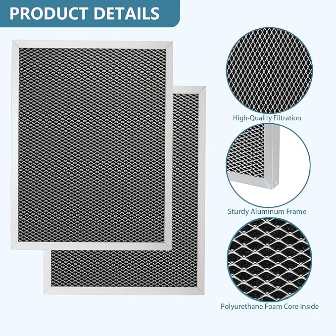 5443 Washable MERV 8 Dehumidifier Filter Compatible with AprilAire Whole-House Dehumidifier Models 1830 1850 1852 and Ventilation Models 8191 8192 10x12x1 inch Replacement Filter 2 Pack
