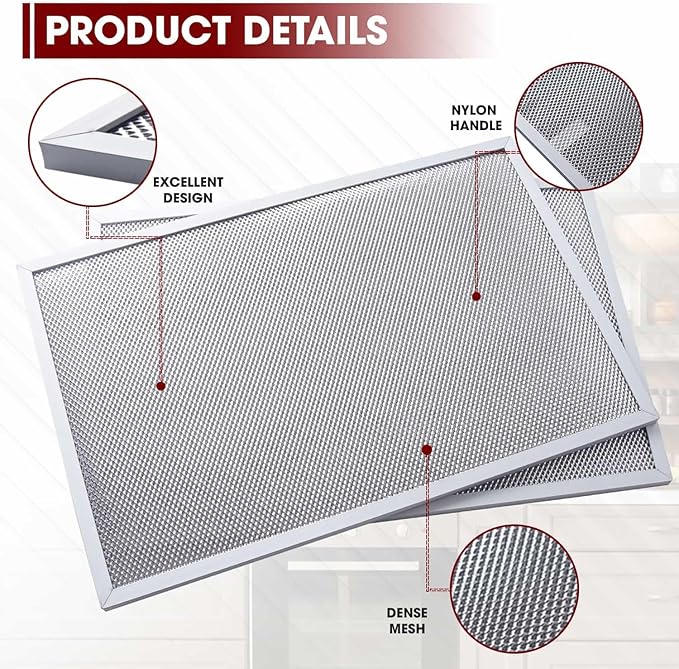 PACK 2- BPS1FA36 Aluminum Range Hood Filter Replacement Part by Seentech- Compatible with Broan QS1 36" and NuTone Allure 36" WS1 - Replaces 99010300 WB02X10706 WB02X10710