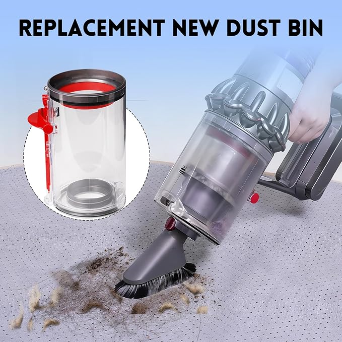 Dust Bin Replacement Compatible with Cyclone V10 Absolute,V10 Animal, V10 Animal Pro,V10 Total Clean +,SV12 Cordless Vacuum Cleaners,Canister Replacement Parts