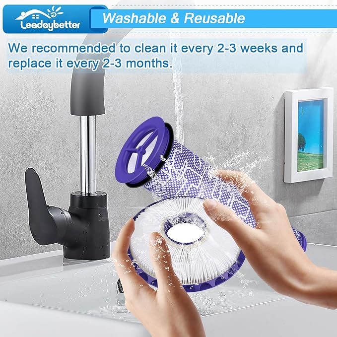 Leadaybetter Filter Replacement for Dyson Animal Ball DC41 DC65 DC66 UP13 UP20 Multi Floor Upright Cordless Vacuum, 2 Hepa Post & 2 Pre Filters, Compare to Part # 920769-01&920640-01