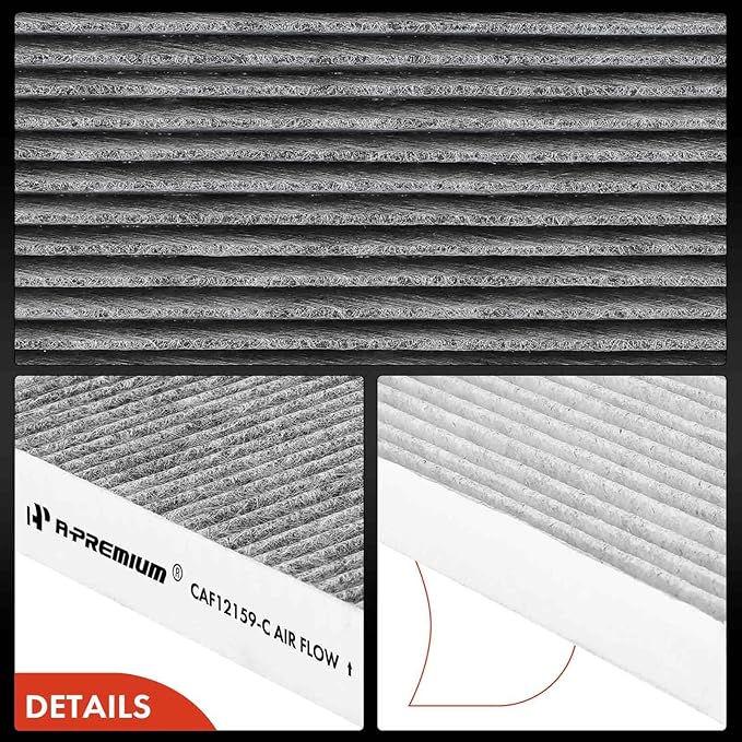 A-Premium Cabin Air Filter with Activated Carbon Compatible with Hyundai Sonata 2016-2019 & Kia Optima 2016-2020 Replace# 97133C1010, PC99206CP