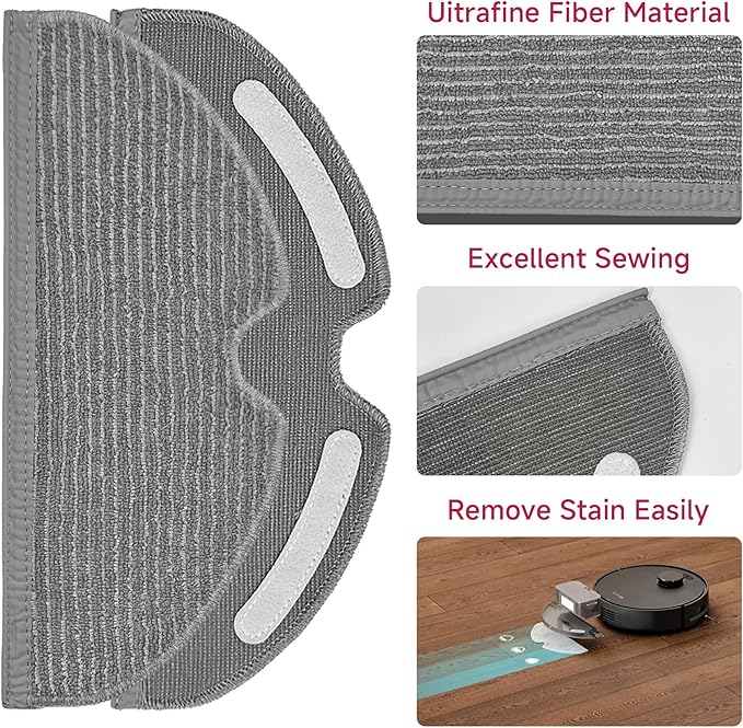 Accessories Kit Replacement for LS1 Robot Vacuum and Mop Combo, HEPA Filters, Edge-Sweeping Brushes, Mopping Cloths