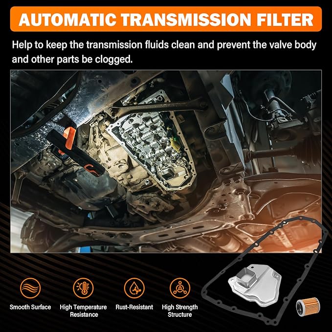 JF011E RE0F10A CVT Transmission Filter Kit with Oil Cooler Filter & Pan Gasket for Nissan Altima Rogue Sentra, Mitsubishi Lancer Outlander, Jeep Compass Patriot, Dodge Caliber, Replaces 31728-1XF03