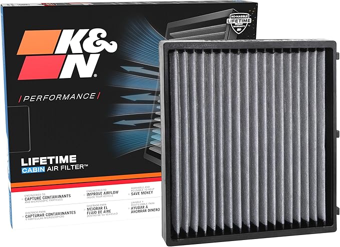 K&N LIFETIME Cabin Air Filter: Premium, Washable, Clean Air for your Cabin: Compatible with 2013-2024 Hyundai/Kia: Kona, Tucson, Veloster, Venue, Picanto, Rio, Soul, VF2062