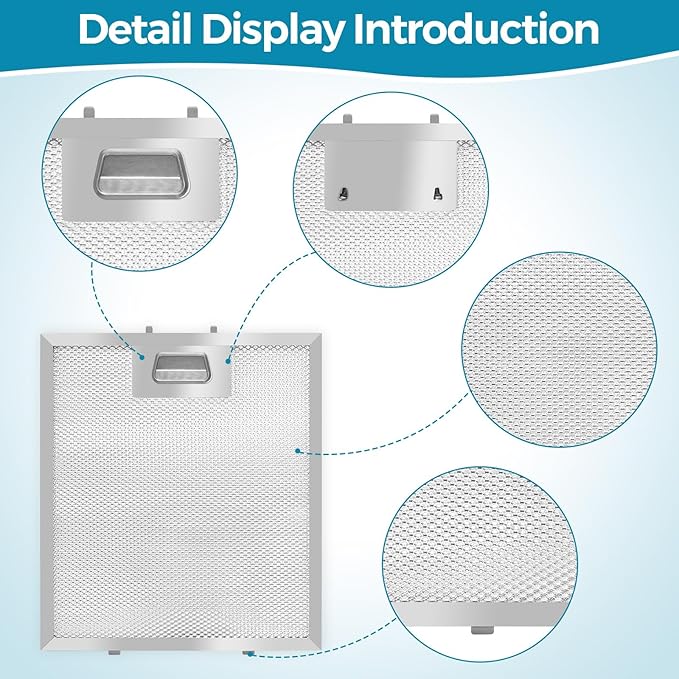 Range Hood Filter Replacement 10.25x9x0.35Inch (260x230x8.9mm) 5-Layer S97018029 Mesh Hood Vent, Range Hood Grease Filter, fits Broan B5 Series 2pack by oneket (stainless steel)