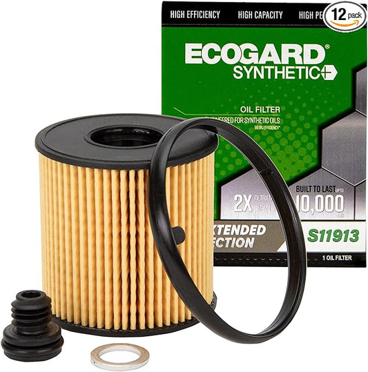 ECOGARD S11913 Premium Cartridge Engine Oil Filter for Synthetic Oil Fits Hyundai Elantra 2.0L 2021-2022, Sonata 2.0L HYBRID 2020-2022
